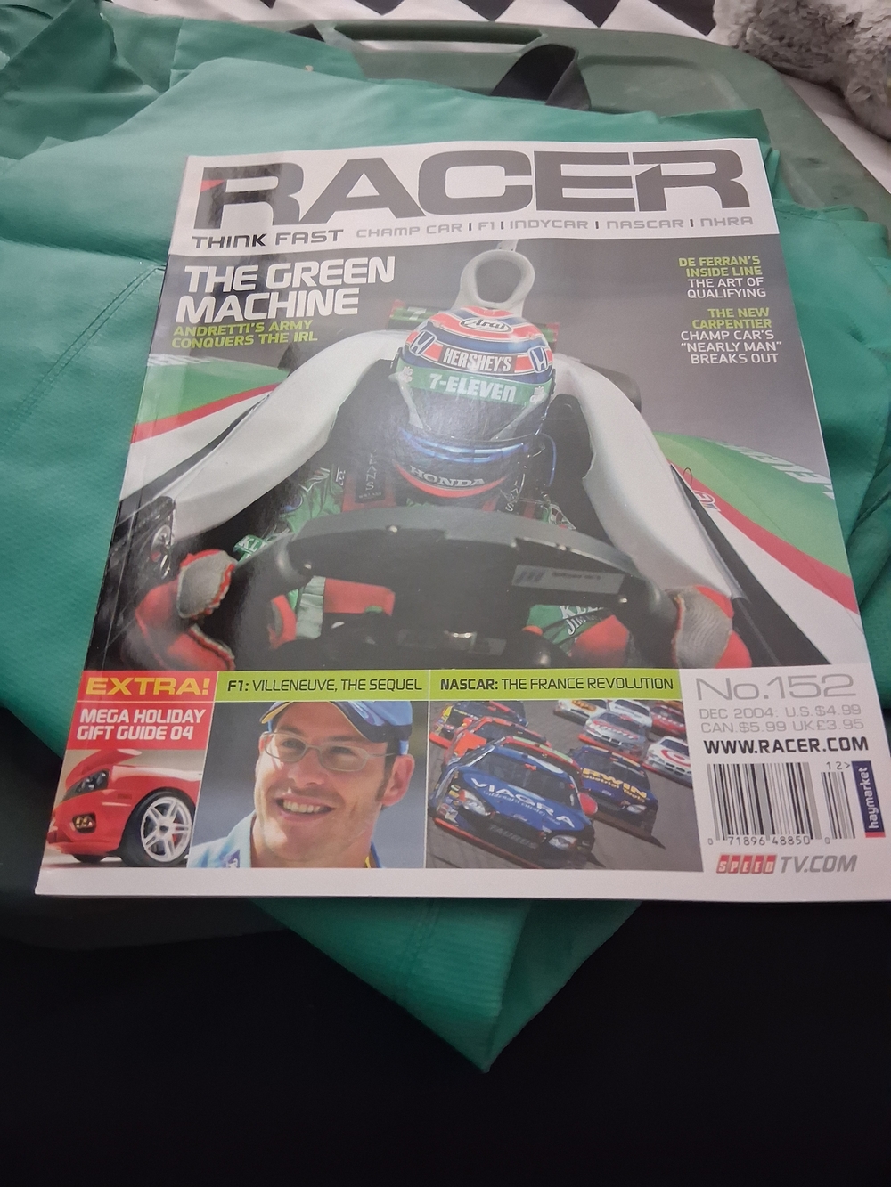 Nascar Magazine Cover in Green, White and Red